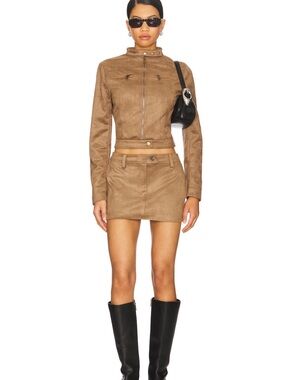 NWT: Lioness Mirage Mini Skirt Coffee
